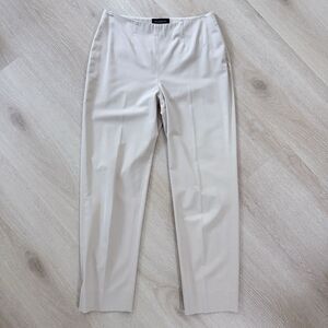 Piazza Sempione Audrey Pants Side Zip Slit Beige Quiet Luxury Fits Like US 4/6